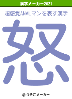 超感覚ANALマンの2021年の漢字メーカー結果