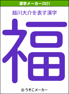越川大介の2021年の漢字メーカー結果