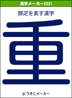 辧疋の2021年の漢字メーカー結果