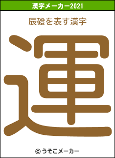 辰磴の2021年の漢字メーカー結果