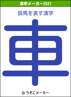 辰馬の2021年の漢字メーカー結果