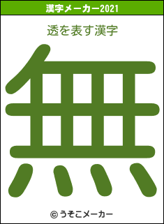 透の2021年の漢字メーカー結果