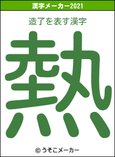 造了の2021年の漢字メーカー結果