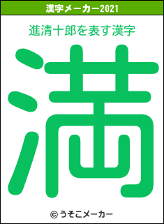 進清十郎の2021年の漢字メーカー結果
