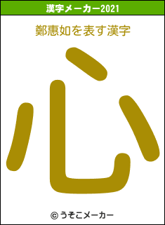 鄭惠如の2021年の漢字メーカー結果