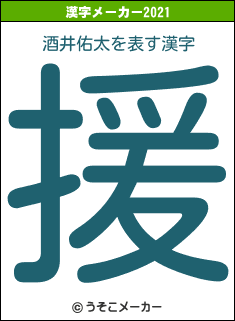 酒井佑太の2021年の漢字メーカー結果