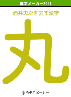 酒井忠次の2021年の漢字メーカー結果
