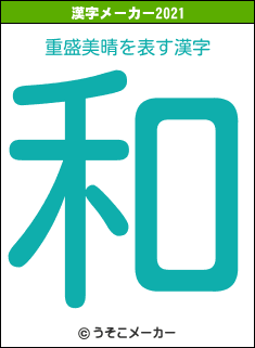 重盛美晴の2021年の漢字メーカー結果