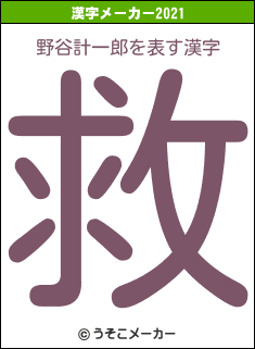 野谷計一郎の2021年の漢字メーカー結果