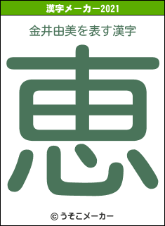 金井由美の2021年の漢字メーカー結果