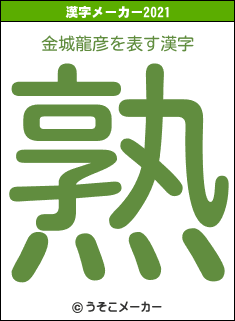 金城龍彦の2021年の漢字メーカー結果