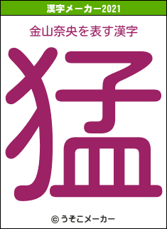 金山奈央の2021年の漢字メーカー結果