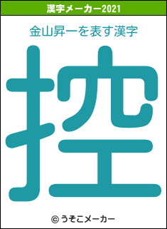 金山昇一の2021年の漢字メーカー結果