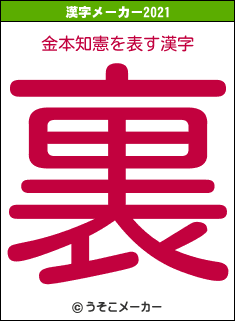 金本知憲の2021年の漢字メーカー結果