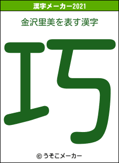 金沢里美の2021年の漢字メーカー結果