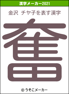 金沢 チヤ子の2021年の漢字メーカー結果