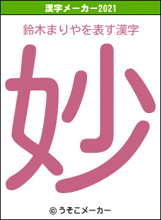 鈴木まりやの2021年の漢字メーカー結果