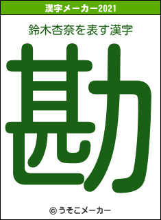 鈴木杏奈の2021年の漢字メーカー結果