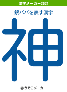 銀パパの2021年の漢字メーカー結果