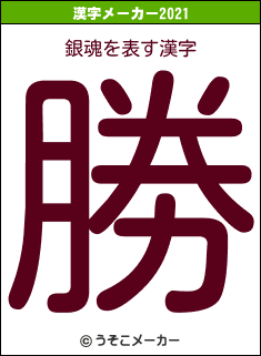 銀魂の2021年の漢字メーカー結果