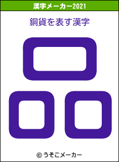 銅貨の2021年の漢字メーカー結果