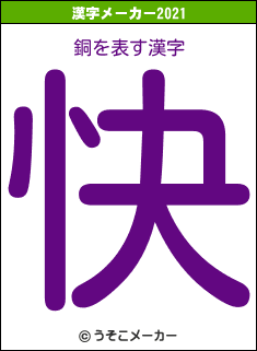 銅の2021年の漢字メーカー結果