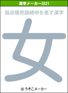 鐃巡橋亮鐃緒申の2021年の漢字メーカー結果