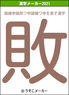 鐃緒申鐃夙ワ申鐃楯ワ申の2021年の漢字メーカー結果
