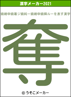 鐃緒申鐃暑ジ鐃純ー鐃緒申鐃瞬ルーの2021年の漢字メーカー結果