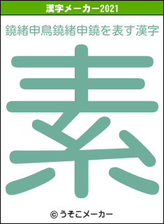 鐃緒申鳥鐃緒申鐃の2021年の漢字メーカー結果