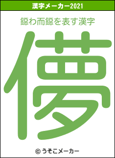 鐚わ而鐚の2021年の漢字メーカー結果