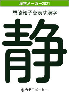門脇知子の2021年の漢字メーカー結果