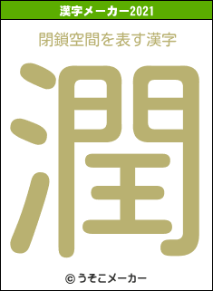 閉鎖空間の2021年の漢字メーカー結果