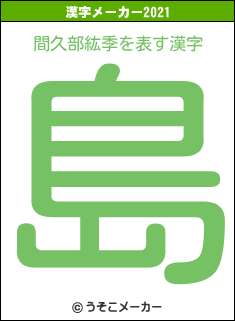 間久部紘季の2021年の漢字メーカー結果