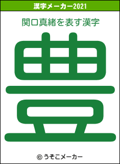 関口真緒の2021年の漢字メーカー結果