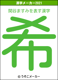 関谷ますみの2021年の漢字メーカー結果