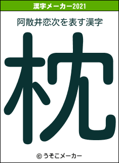 阿散井恋次の2021年の漢字メーカー結果