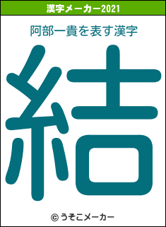 阿部一貴の2021年の漢字メーカー結果