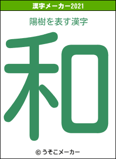 陽樹の2021年の漢字メーカー結果