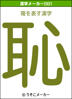 隆の2021年の漢字メーカー結果