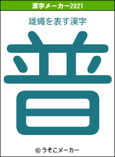 雄蠅の2021年の漢字メーカー結果