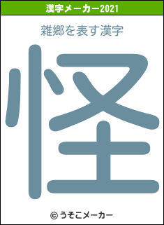 雜郷の2021年の漢字メーカー結果