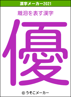 離泪の2021年の漢字メーカー結果