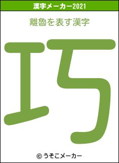 離魯の2021年の漢字メーカー結果