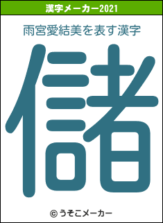 雨宮愛結美の2021年の漢字メーカー結果