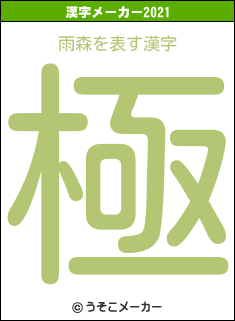 雨森の2021年の漢字メーカー結果