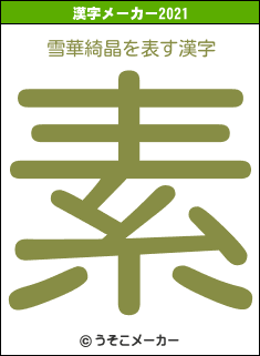 雪華綺晶の2021年の漢字メーカー結果