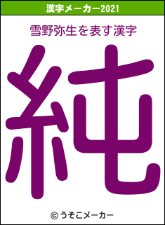 雪野弥生の2021年の漢字メーカー結果