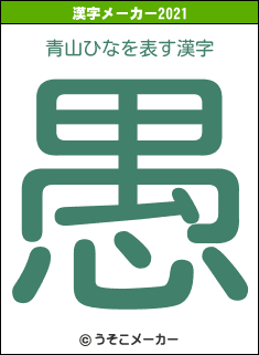 青山ひなの2021年の漢字メーカー結果