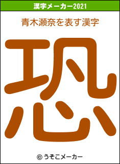 青木瀬奈の2021年の漢字メーカー結果
